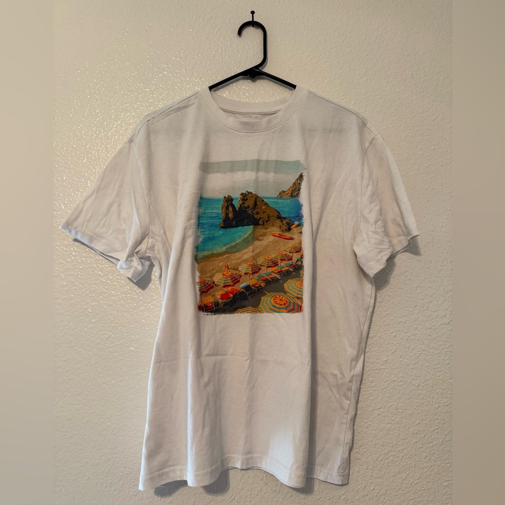 Goodfellow & Co White Beach Scene T-Shirt